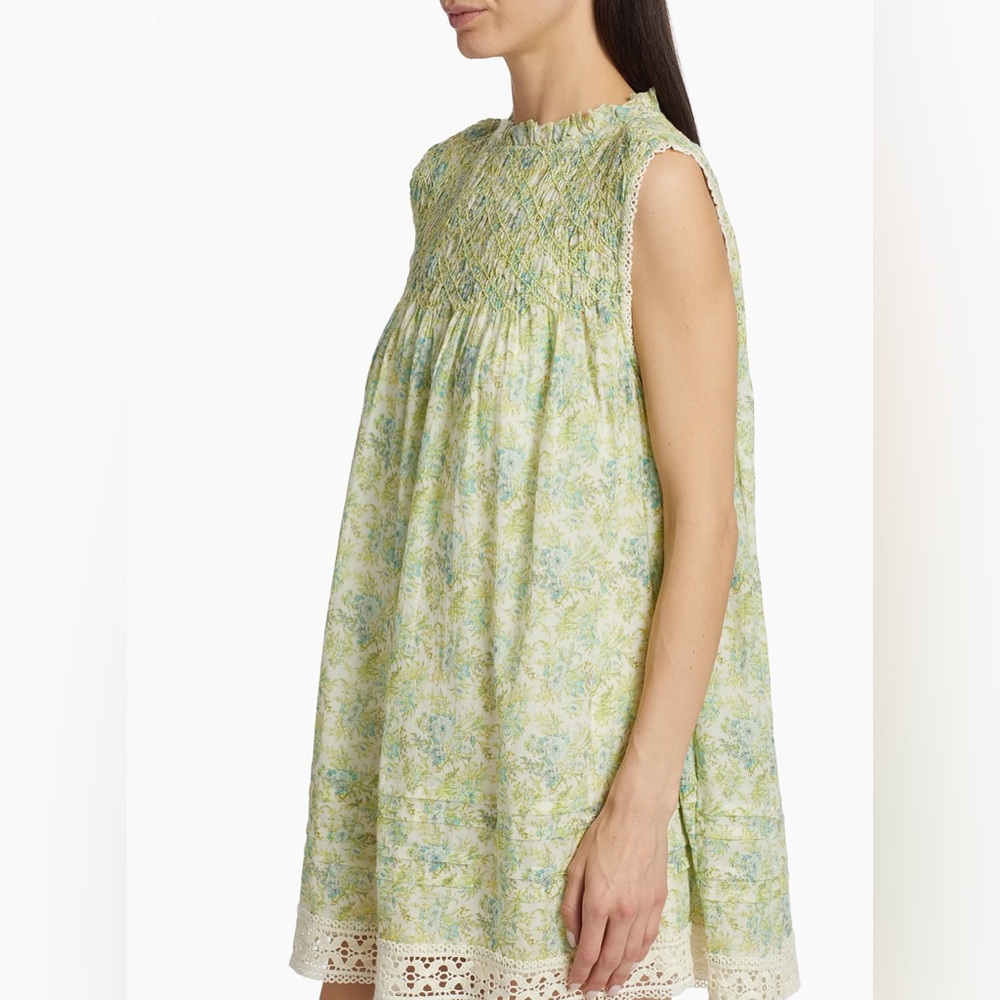 FREE PEOPLE Shea Floral Mini Dress Undersea Combo $128 Retail NWT - Picture 9 of 15